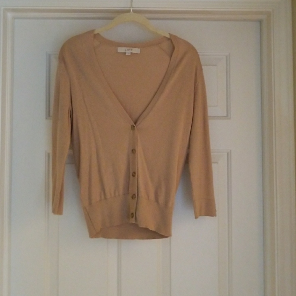 Loft tan cardigan